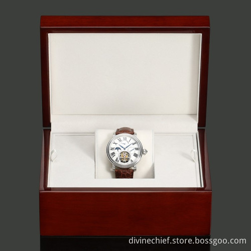 Custom High End Genuine Crocodile Leather Strap Real Tourbillon Watch For Men